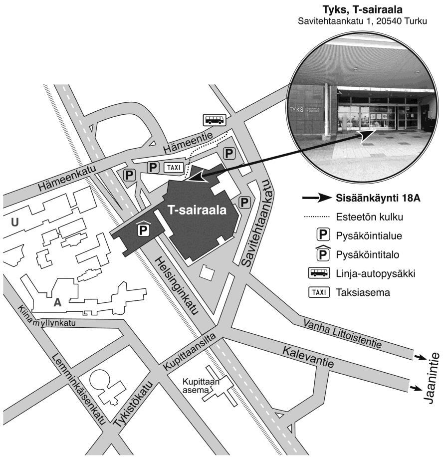 33 Tyksin T-sairaalan alueen kartta. Kuva: VSSHP. 5.