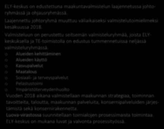 Kohti asukkaiden ja yritysten Etelä-Savoa Monialainen maakunta ja valtakunnallinen Luova-virasto käynnistyvät 1.