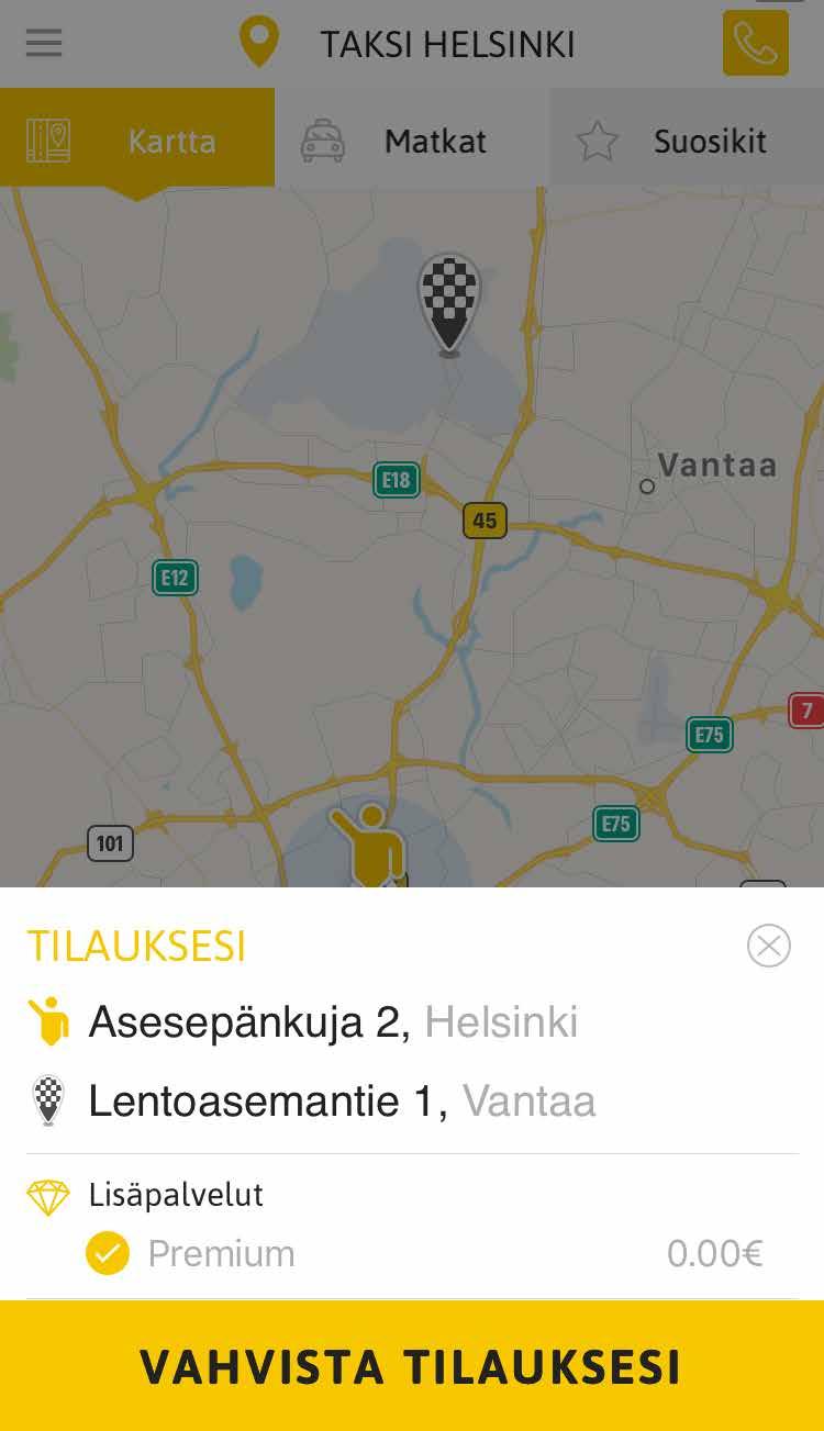 Mikäli teet Seniori-tilauksen, tulee sinun kirjoittaa tänne tarkemmat tiedot, kuten matkaavan asiakkaan nimi, puhelinnumero, määränpääosoite ja hoidon tarkempi kuvaus sekä mahdollinen