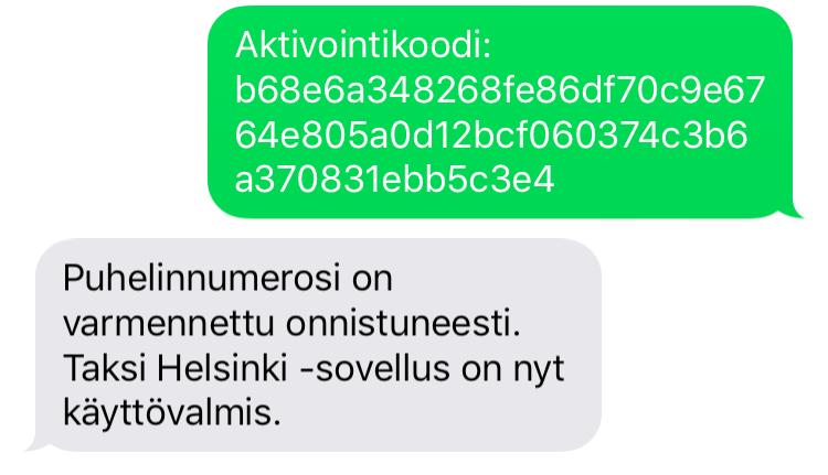 Mikäli numeroa ei varmenneta TAI sovellukseen ei syötetä maksukortin tietoja, maksaa taksintilaaminen sovelluksella saman verran kuin tekstiviestitilauksen tekeminen. 3.