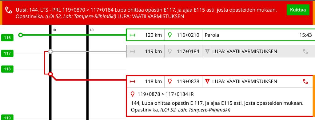 Liikenteenohjaus varmistaa puhelimitse lähes kaikkien liikenteenohjauksen ilmoitusten perillemenon.