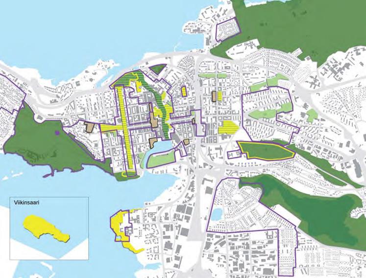 Näihin lukeutuvat Kauppi-Niihaman kallioselänne, Pyynikki, Kalevanharju, Iidesjärvi, rannat ja Hämeenkadun akseli.