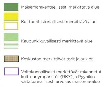 luonto- ja metsäalueita. Kalevan Liisanpuisto, Kiovanpuisto ja Kalevan keskuspuisto lukeutuvat kaupunkikuvallisesti merkittäviin puistoihin.