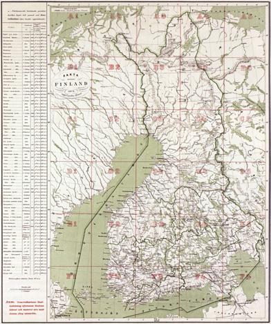 piirtää lääninkartat mittakaavassa 1:200 000 ja koko Suomen kartta mittakaavassa 1:400 000. Lääninkartta-ajatuksesta varsin pian luovuttiin.