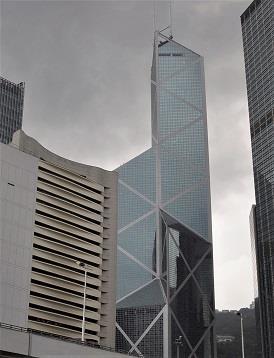 Bank of China on tunnistettavissa niin maalta, mereltä, kuin ilmastakin lähestyttäessä Hong Kongia. Rakennus hallitsee maisemaa, kuten ilmeisesti on ollut rakennuksen tilaajan toive.