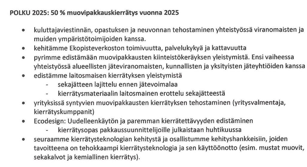 POLKU 2025 50 % kierrätys edellyttää