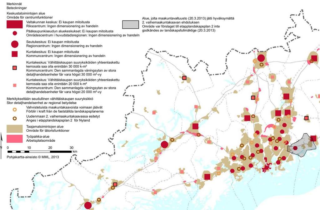 kaupan palveluverkkoselvitys 4 2. LÄHTÖKOHDAT 2.1 Kaavoitustilanne ja maankäyttö- ja rakennuslaki 2.1.1 Maakuntakaava Tuusulassa on voimassa Uudenmaan maakuntakaava (2006), Itä-Uudenmaan maakuntakaava (2011), Uudenmaan 1.