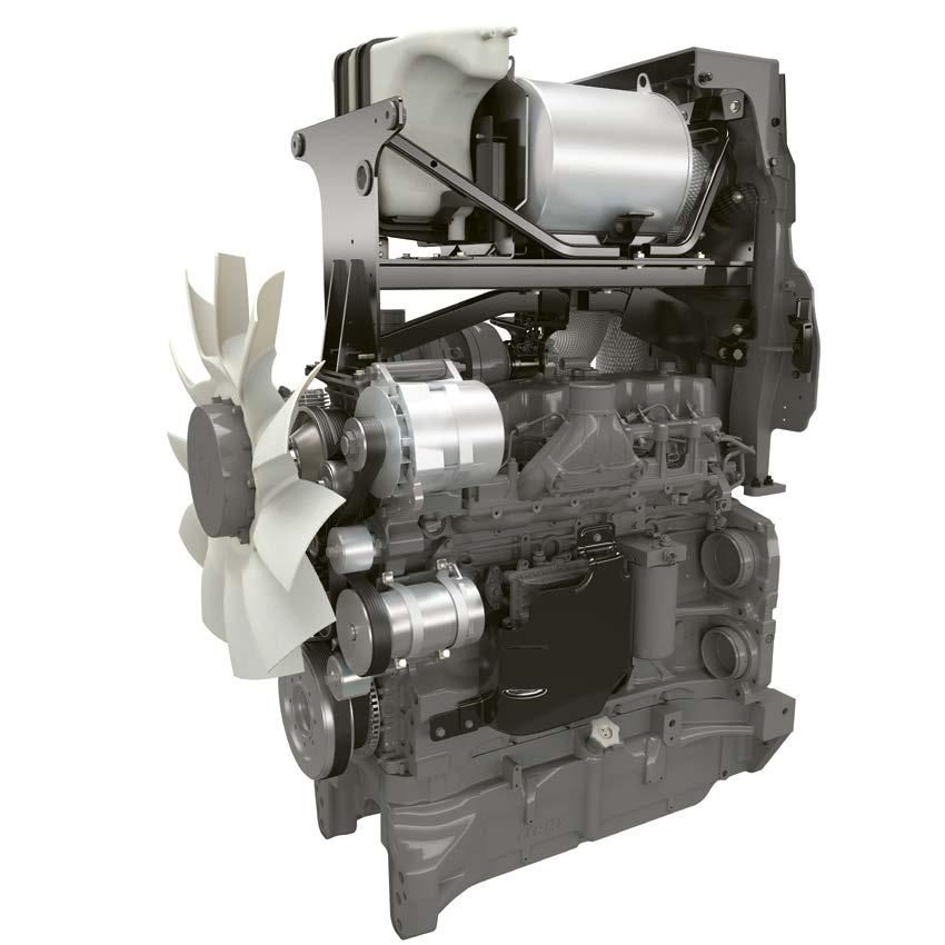 Puhdasta voimaa. Moottori Vahva perusta. Yksiosaisen konepeiton alla toimii 6-sylinterinen FPT (Fiat Powertrain Technologies) NEF 6 -moottori 6,7 l tilavuudellaan.