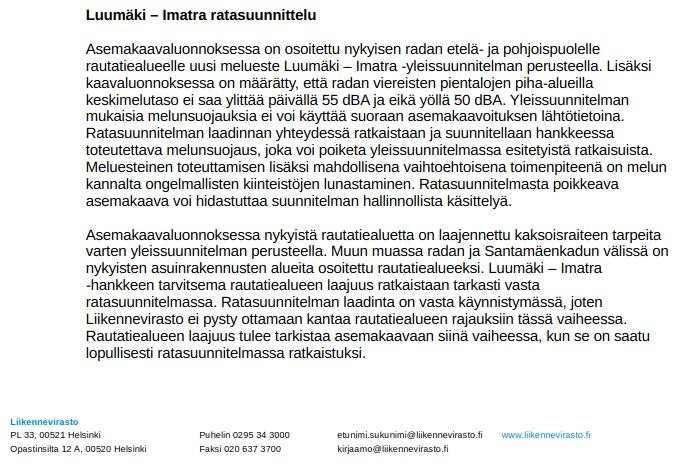 Asemakaavaluonnoksen ja ratahankkeen yleissuunnitelman