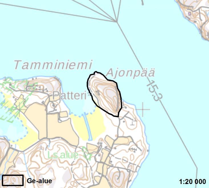 AJONPÄÄ 2 Naantali 7 ha Uusi alue Ajonpää on maakunnallisesti arvokas kallioalue Naantalin Luonnonmaan itäkärjessä. Kallioalue on niemen kärjessä sijaitseva jyrkkärinteinen graniittiselänne.