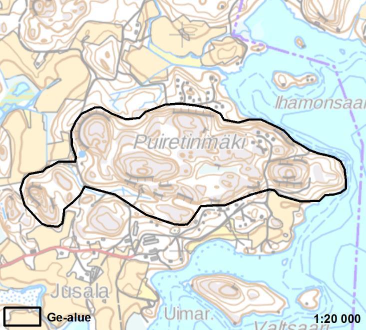 Lähde [11] Liite 1/33, Liite 2/19 PORAMÄKI 2 Salo 37 ha Uusi alue Muurlan keskustan lounaispuolella Salossa sijaitsee Poramäen maakunnallisesti arvokas kallioalue.