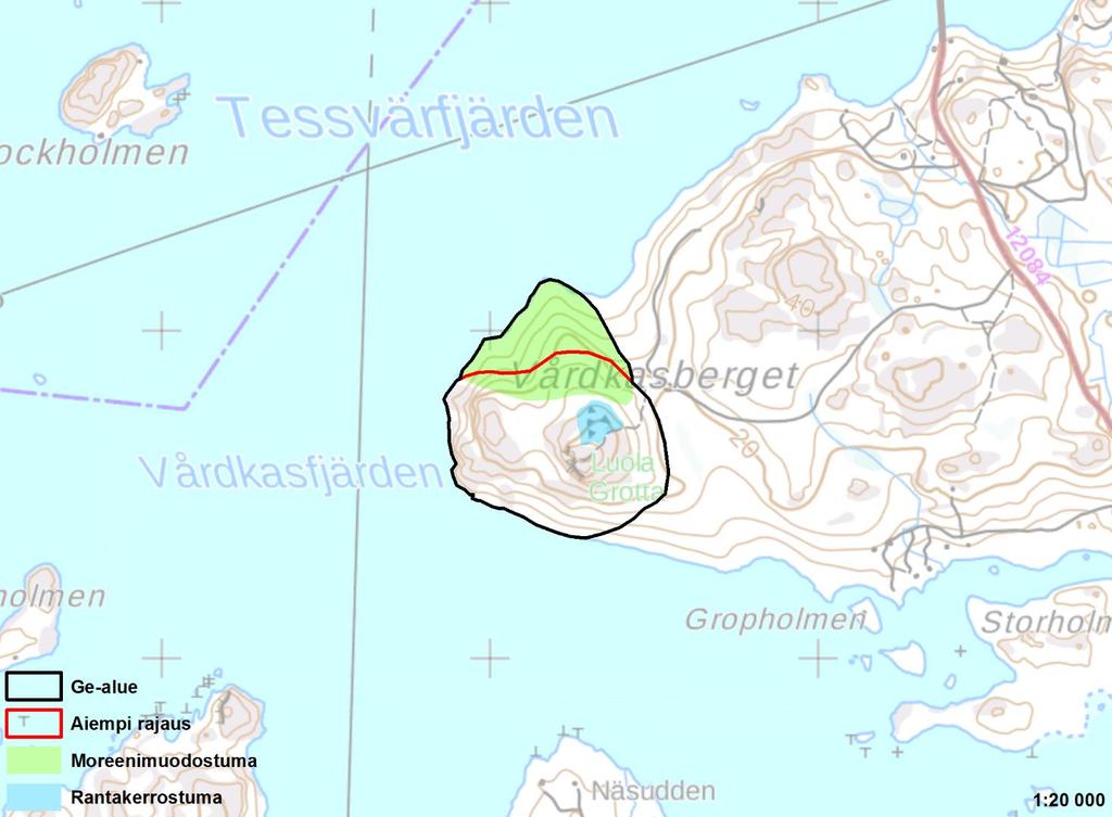 VÅRDKASBERGET (SALO) kokonaisuus 1 Salo 36 ha Muuttunut Vårdkasbergetin valtakunnallisesti arvokas kallioaluekokonaisuus sijaitsee Salossa, Särkisalon Utön luoteiskulmassa.