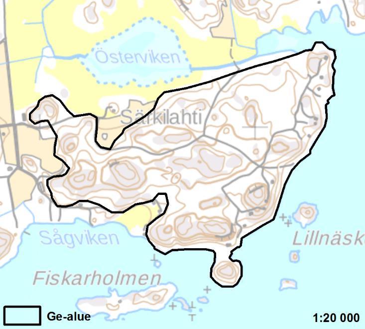 LILLNÄSET-ORMBERGEN 1 Parainen 76 ha Ei muutosta Lillnäset-Ormbergen on valtakunnallisesti arvokas kallioalue. Se sijaitsee Attun saaren kaakkoiskulmassa Paraisilla.
