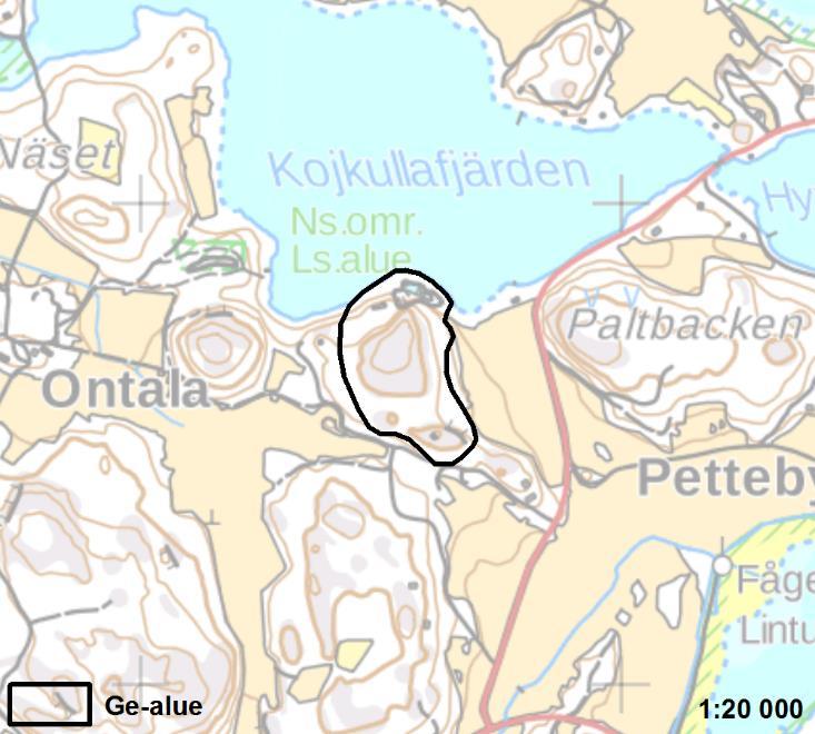 Lähde [11] Liite 1/163-164, Liite 2/86 OXHAGABERGEN- STORÄNGSBERGEN 1 Kemiönsaari 22 ha Ei muutosta Oxhagabergen-Storängsbergen on valtakunnallisesti arvokas kallioalue Kemiönsaarella, Kemiön
