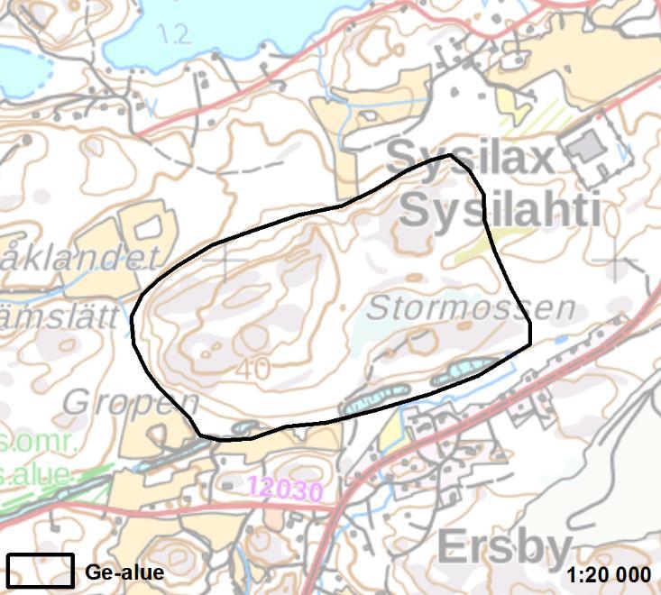 STORMOSSEN-ERSBYN LOUHOKSET 1 Parainen 48 ha Ei muutosta Stormossen-Ersbyn louhokset on valtakunnallisesti arvokas kallioalue Paraisten keskustasta ja kaivoksesta lounaaseen.