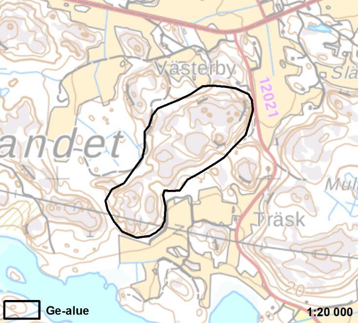 Lähde [11] Liite 1/78-79, Liite 2/42 SVINBERGET 1 Kemiönsaari 29 ha Ei muutosta Kemiönsaaren kaakkoisosassa sijaitseva Svinberget on valtakunnallisesti arvokas kallioalue.