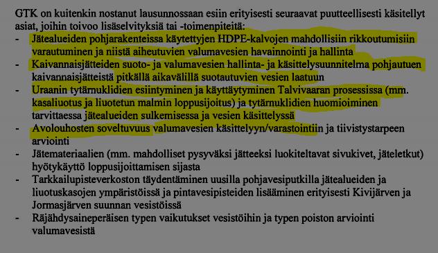 Ennen sulkemista ehdotuksessa on vesien johtamiskulut,