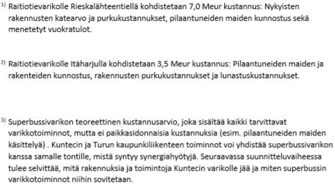 Varikkokustannukset on minimoitu superbusseilla, mutta maksimoitu raitiovaunuilla Miksi raitiovaunuvarikoille kohdistetaan 10,5 M kustannuksia, joita ei kohdisteta busseille?