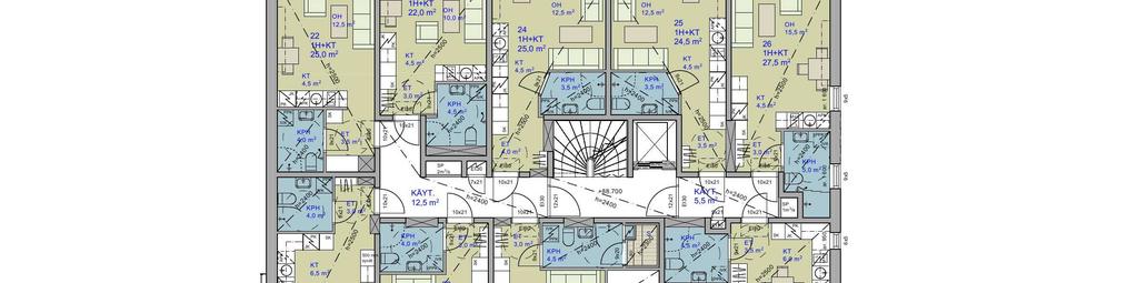 KERROS 3 26 27,5 m² 27 2h 33,5 m² 25 24,5 m² 24 25,0 m²