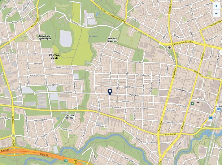 K-Supermarket 700 m, Prisma 900 m, juna-asema 1,5 km Kukkopillin päiväko 200 m, Kurjenpolven päiväko 350 m, lähistöllä myös muita päiväkoteja Viertolan koulu Liljaellä (luokat 1 6) 400 m, Viertolan