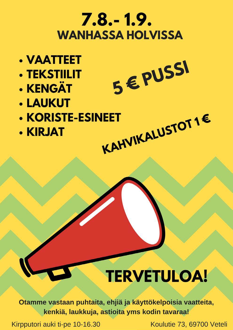 Ilmoittautuminen kahvitarjoilua varten ke 12.9. mennessä susanna.
