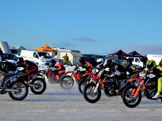 JÄÄRATA Jäärataa ajetaan suljetulla radalla motocross-moottoripyöriin perustuvilla ja erikoisnastoitetuilla renkailla varustetuilla ajokeilla.