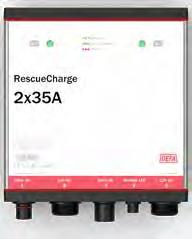 Tuotteet - Rescue-akkulaturit RescueCharger 2x12, 2x20, 2x35 DEFA RescueCharger mallisto on kehitetty hälytysajoneuvoihin, jotka kytketään ja irroitetaan 230 V:sta usein vuorokauden aikana.