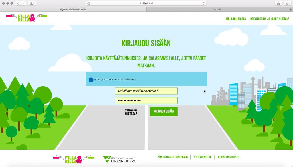Kirjaudu sisään ja