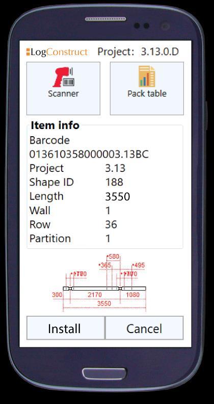 LOGCONSTRUCT 27 Android-sovellus talon pystytystyömaan henkilökunnalle Vaihtoehto paperidokumentaatiolle Nopeuttaa kappaleiden etsintää paketista ja kappaleiden