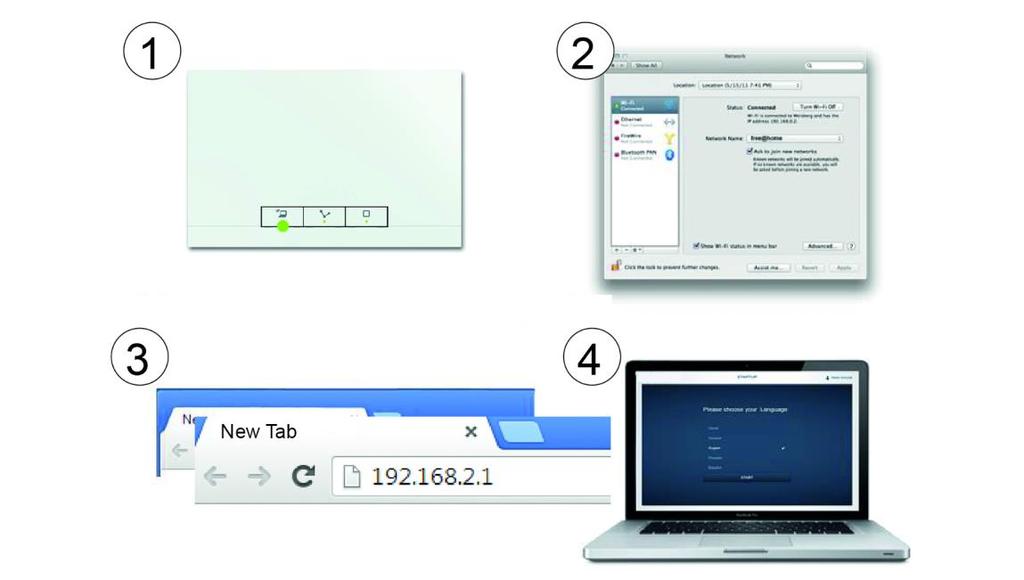 Yhdistä tietokone System Access Point -liitäntäportin WLAN-yhteyden avulla (SSID: SysAPXXXX.