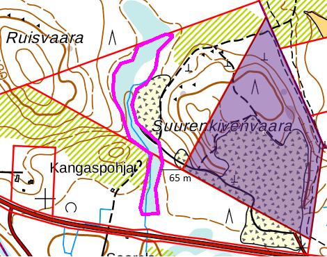 länsirajalta on vähintään 65 m etäisyys kosteikkoon. Kosteikkoa ei kuitenkaan ole suojeltu, eikä muuten rajoitettu toimintaa sen lähistössä.