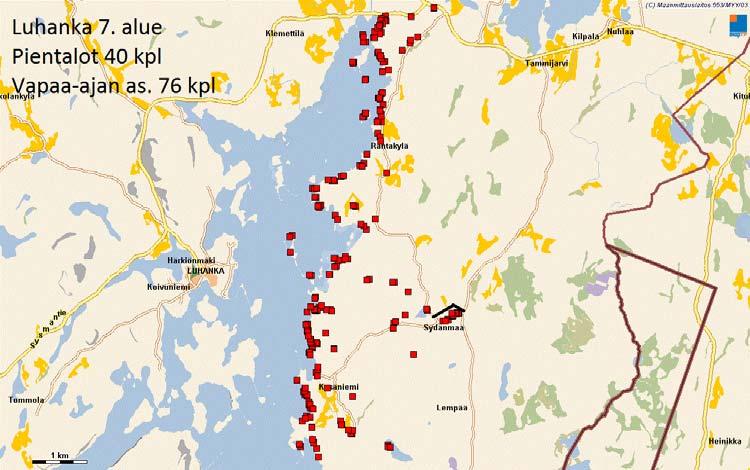 alue yhteensä 136 kpl