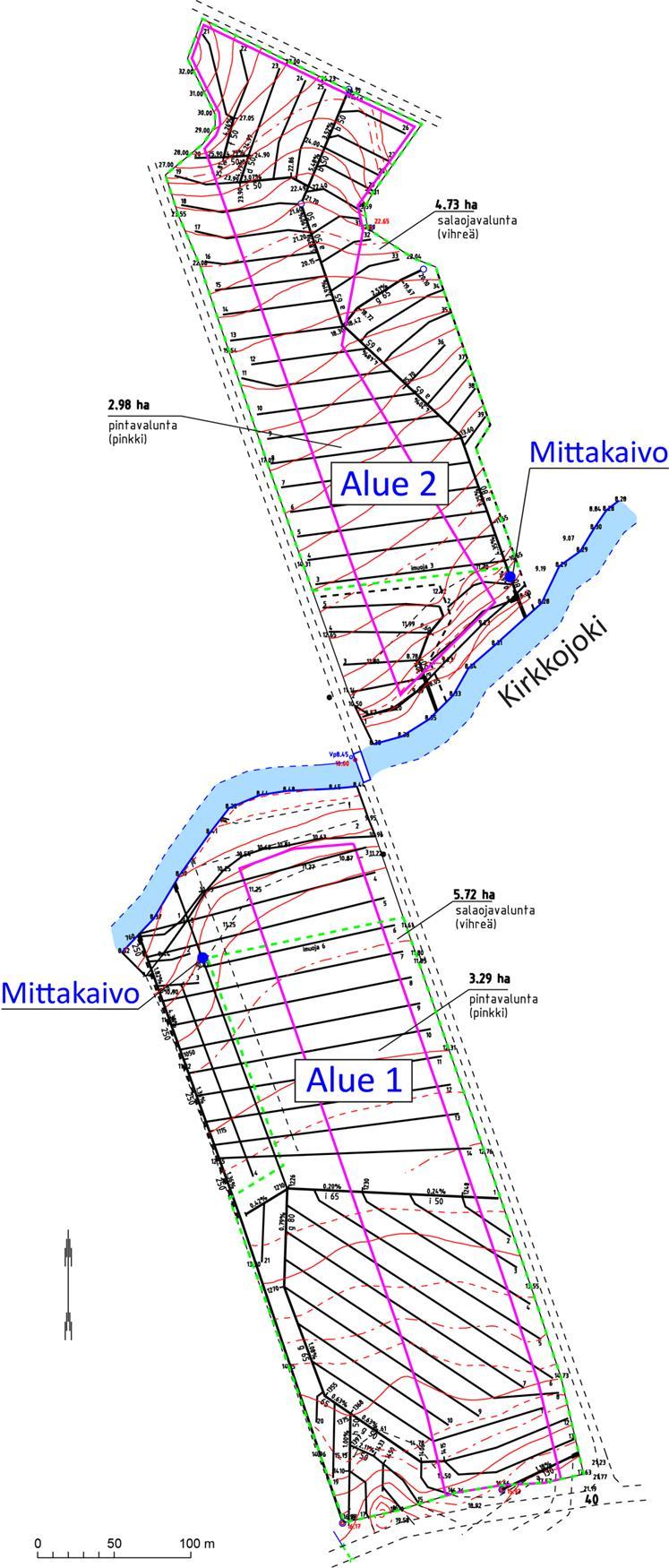 P3.2 Mittauskaivo P2.2 P1.2 Gårdskulla Gård Mittauskaivo P1.1 P2.1 P3.1 Kuva 2.2. Gårdskullan kartanon tutkimusalueet 1 ja 2.