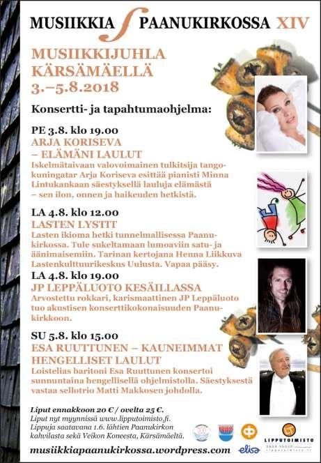 ENNAKKOTIETOA KÄRSÄMÄEN KESÄTAPAHTUMISTA ARS Kärsämäki -näyttelyn avajaiset pe 15.6. Näyttely on avoinna 16.6.-31.7.