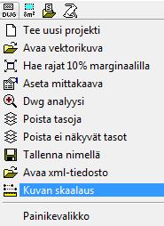 Vektorikuvien käsittelyn erikoistoiminnot Vektorikuvan skaalaus Jos vektorikuva on jostain syystä väärässä mittakaavassa, se pitää skaalata, jotta