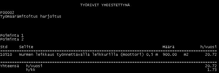 Paina OK niin saat  Voit myös tehdä erilaisia valintoja: Esimerkki 1: