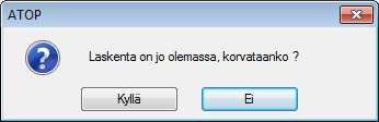 Kyllä korvaa vanhan laskennan uusilla tiedoilla. Ei ohjelma tekee toisen laskennan ja säilyttää vanhan.