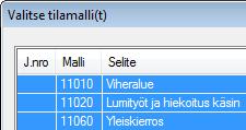 Projektista Valitse projekti Laskentamalleista Valitse rakennustyyppi