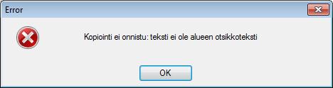 Jos olet lisännyt kopioitavalle kortille töitä, saat ilmoituksen: Tee valinta kopioidaanko myös työt Kopioinnin päättäminen: paina ESC näppäimistöltä.