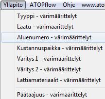 Tässä esimerkissä kentäksi on valittu Aluenumero -kenttä. Valitse jokaiselle lisäämällesi kriteerille väri alasvetovalikosta, rasterityyppi 5 ja kulma 60.