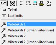 Alla näkyvässä esimerkissä tekstin tasoksi on muutettu taso 55. Tekstin koko ja väri kannattaa muuttaa vasta liitettyäsi teksti kuvaan.