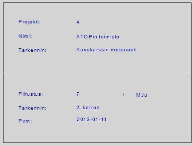 Kuvan viimeistely Otsikkotaulu kuvaan Valitse Tiedosto - Lisää otsikkotaulukko Näkyviin ilmestyvistä työkaluista (ks. kuva alla) voit muuttaa otsikkotaulun ominaisuuksia ennen sen liittämistä kuvaan.