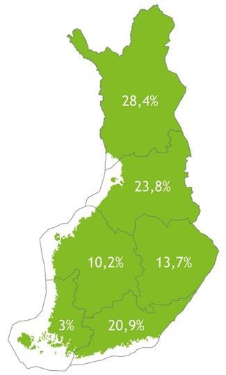 Läsnä kattavasti kautta koko Suomen 42 toimistoa, 22 luontokeskusta Henkilöstöä noin 1 300, josta noin 140