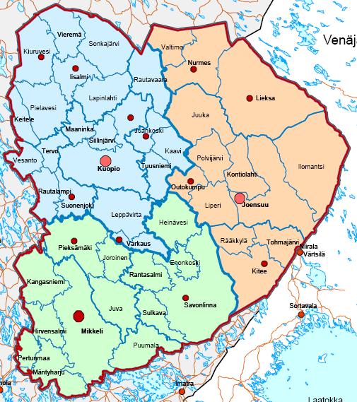 Itä-Suomen aluehallintoviraston toimialue on Etelä-Savon, Pohjois-Karjalan ja Pohjois-Savon maakunnat. n.