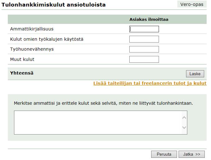 Veroilmoitus verkossa Ansiotulosta tehtävät