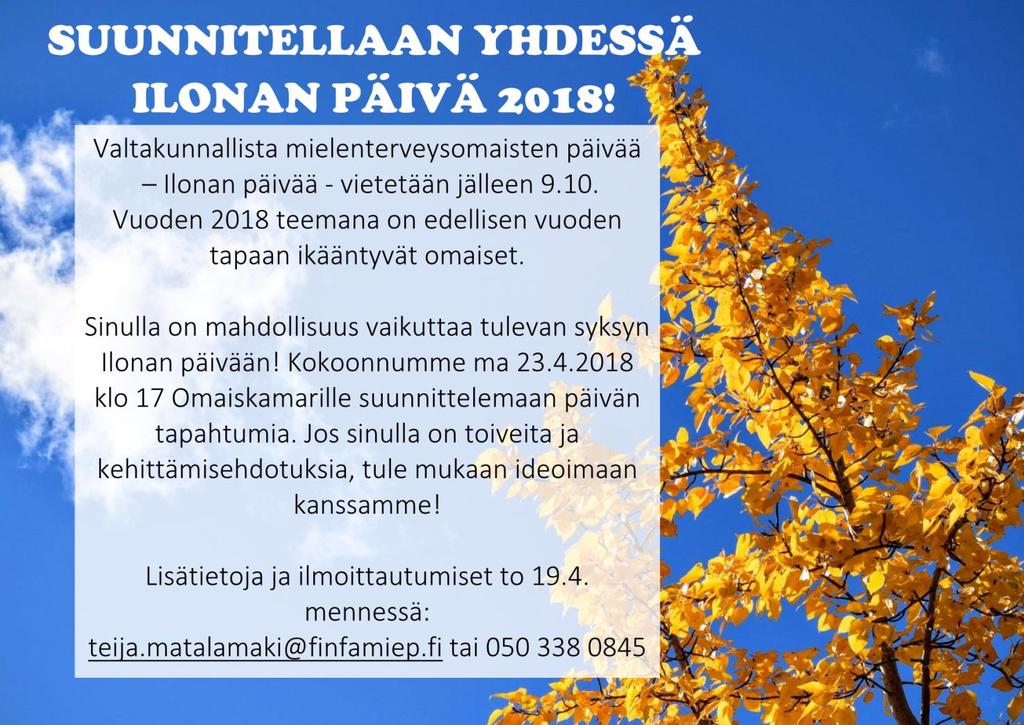 00 11.30 Alajärvi, ABC:n aula klo 13.00 15.30 Vimpeli, Omaishoitajayhdistyksen toimisto Oivala ke 16.5. klo 09.00 11.30 Lappajärvi, Lähetyskirppis klo 13.