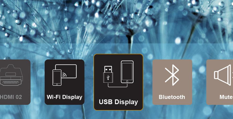 PROJEKTORIN KÄYTTÖ USB Display-toiminnon käyttö Valitse USB Display projisoidaksesi