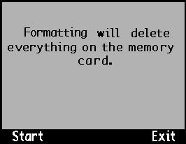 Paina Ylös tai Alas -näppäimiä niin, että Format Card on korostettuna.