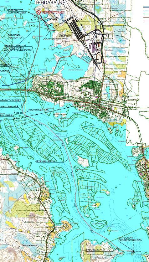 5 Rakentaminen vesistöön Yleiskuva vesistöön suunnitelluista rakenteista on esitetty kuvassa 5.1 (ks.