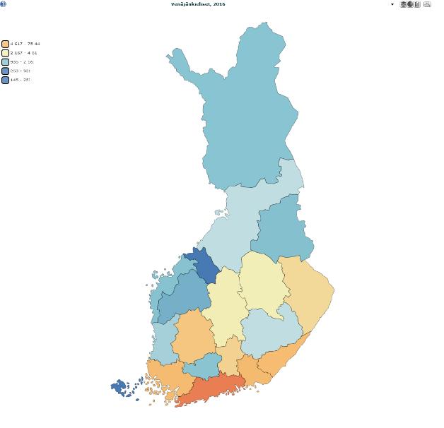 Kuva 1. Vastanneiden järjestöjen kotipaikkakunnat kartalla Eniten vastauksia tuli järjestöiltä, joiden kotipaikkakunta on Helsinki (29), Espoo (7) ja Turku (7). (Taulukko 1).